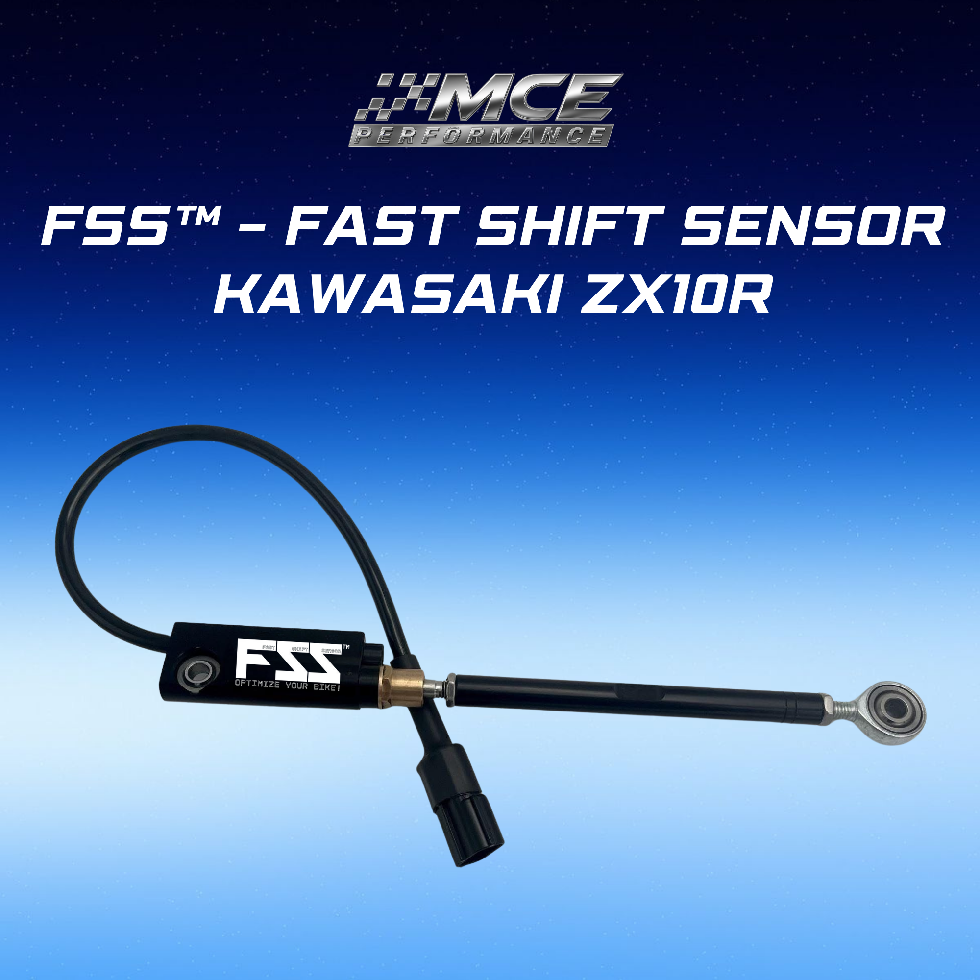 Quickshifter sensor with blipper function and Lohmann technology for Kawasaki ZX10R enabling ultra-fast clutchless upshifts and downshifts with precise gear detection and race-proven performance by MCE Performance