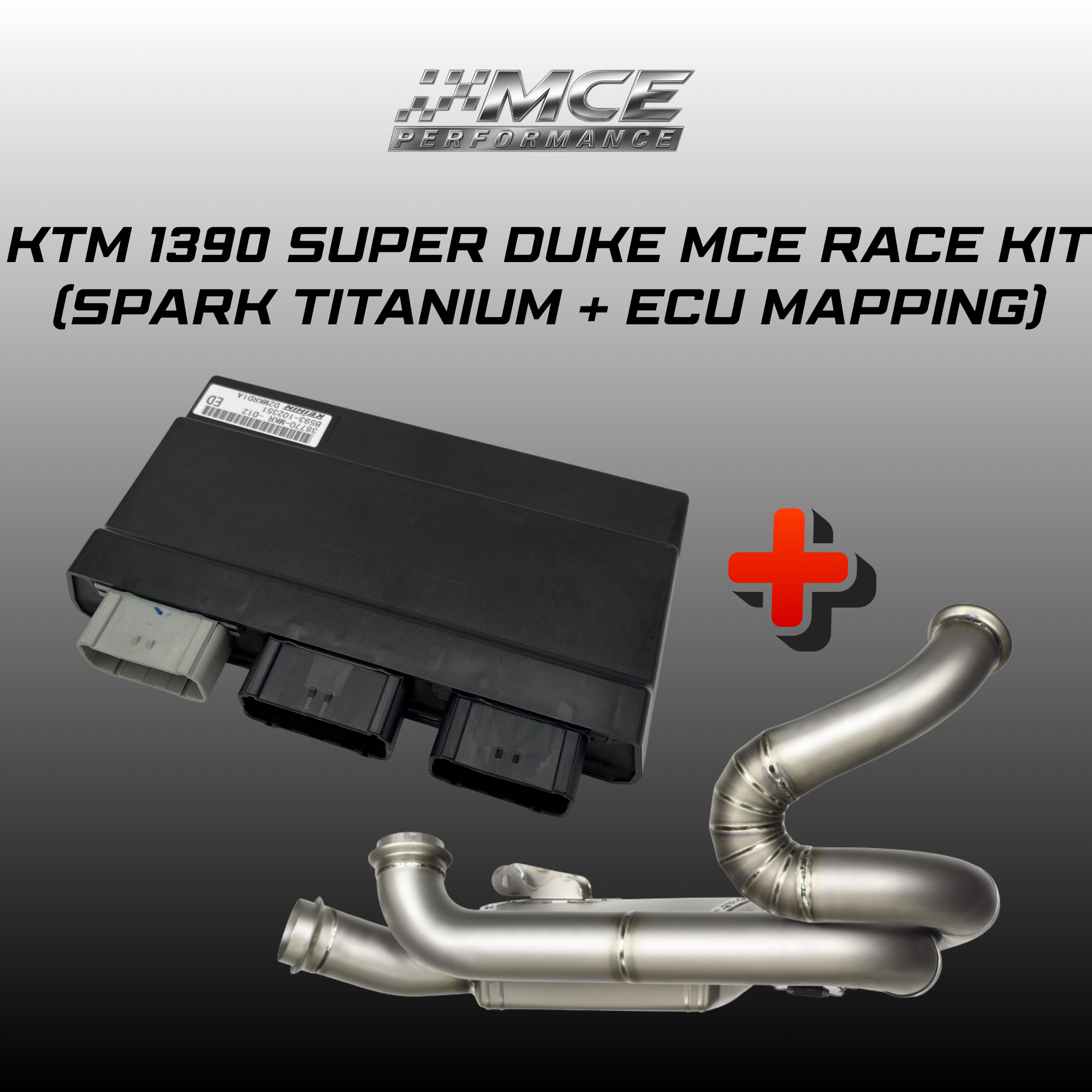 KTM 1390 Super Duke race kit with titanium exhaust Spark and custom ECU mapping by MCE Performance