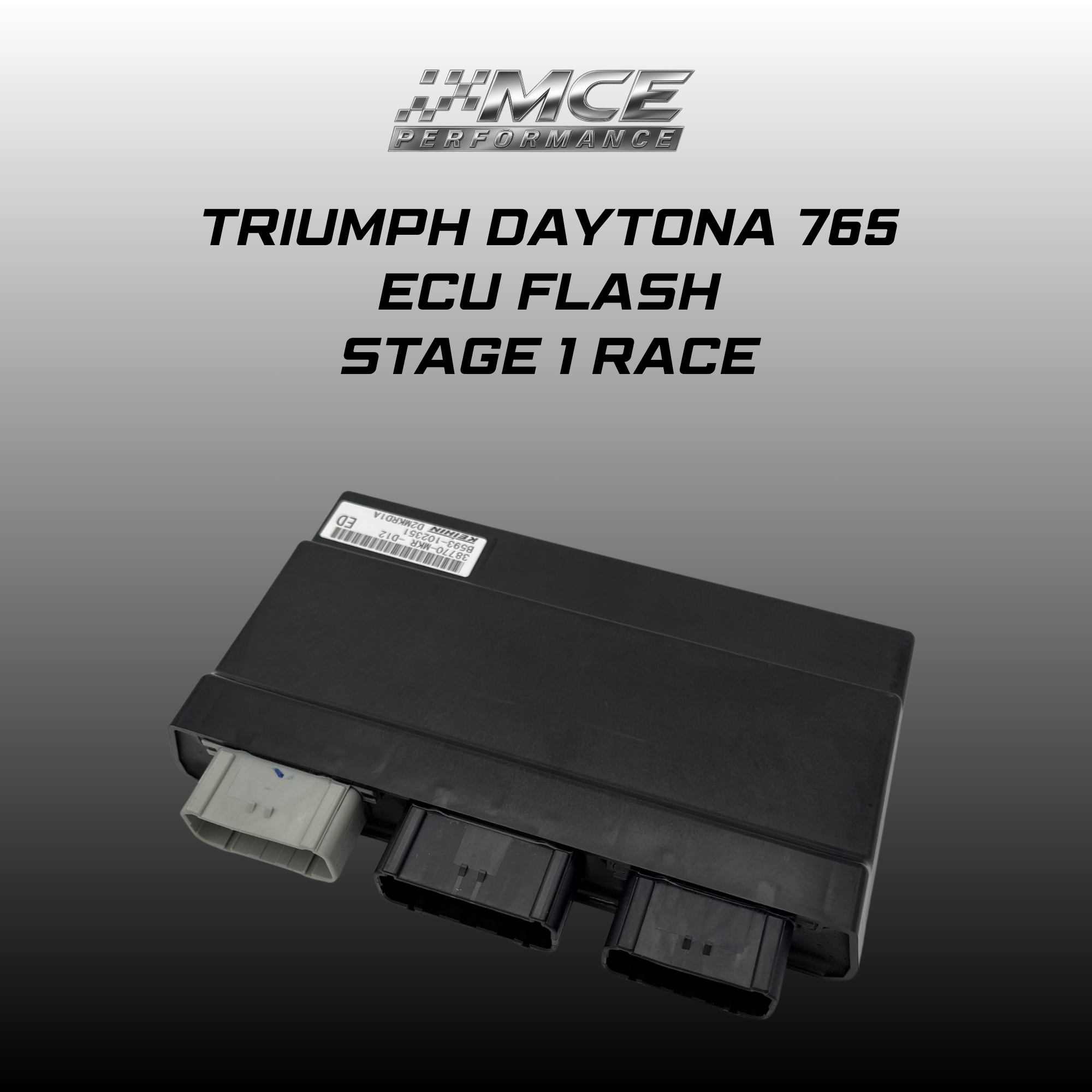 Triumph Daytona 765 ECU for Stage 1 Race flash tuning with optimized quickshifter and blipper by MCE Performance