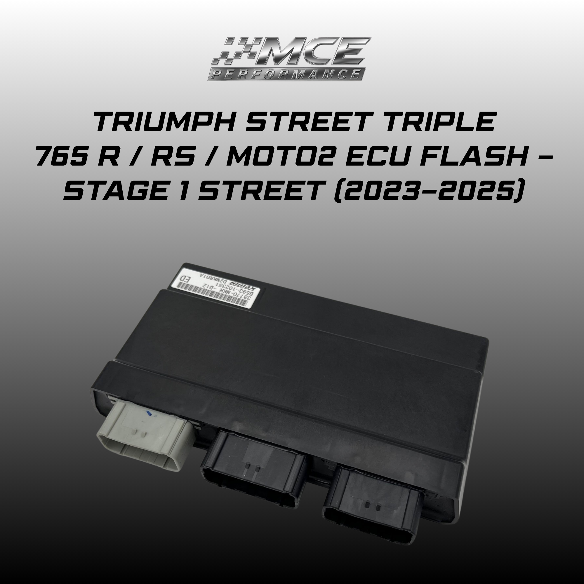 Triumph Street Triple 765 ECU for Stage 1 Street flash tuning with improved throttle response and everyday rideability by MCE Performance