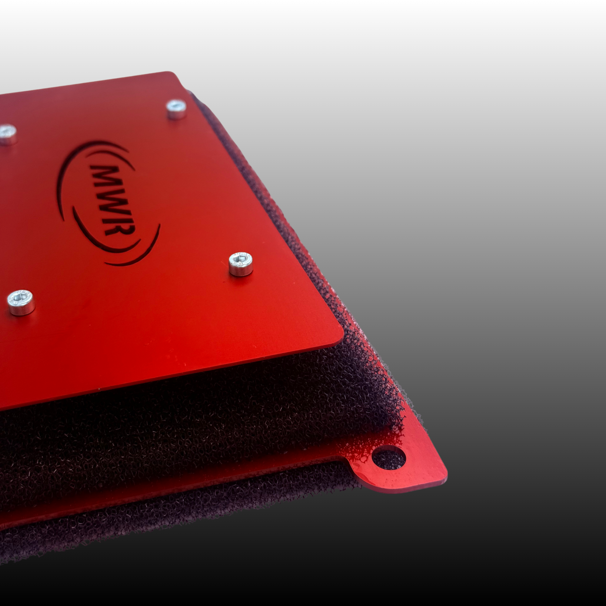 MWR performance air filter in red for KTM 690 SMCR, Husqvarna 701 and GasGas 700 models, designed for improved airflow and reusable high-performance intake system