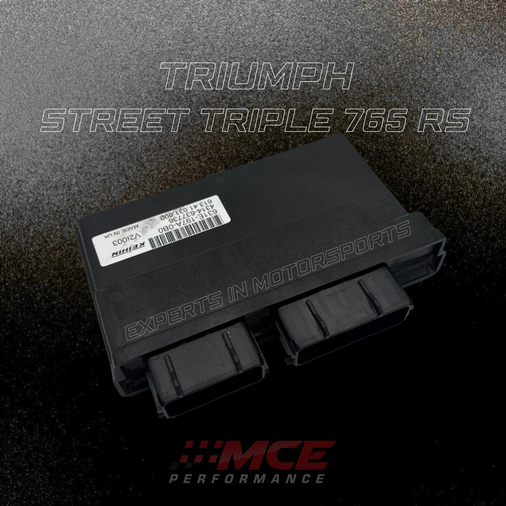 Triumph Street Triple 765 RS ECU tuning and dyno calibration by MCE Performance – developed and engineered in Austria