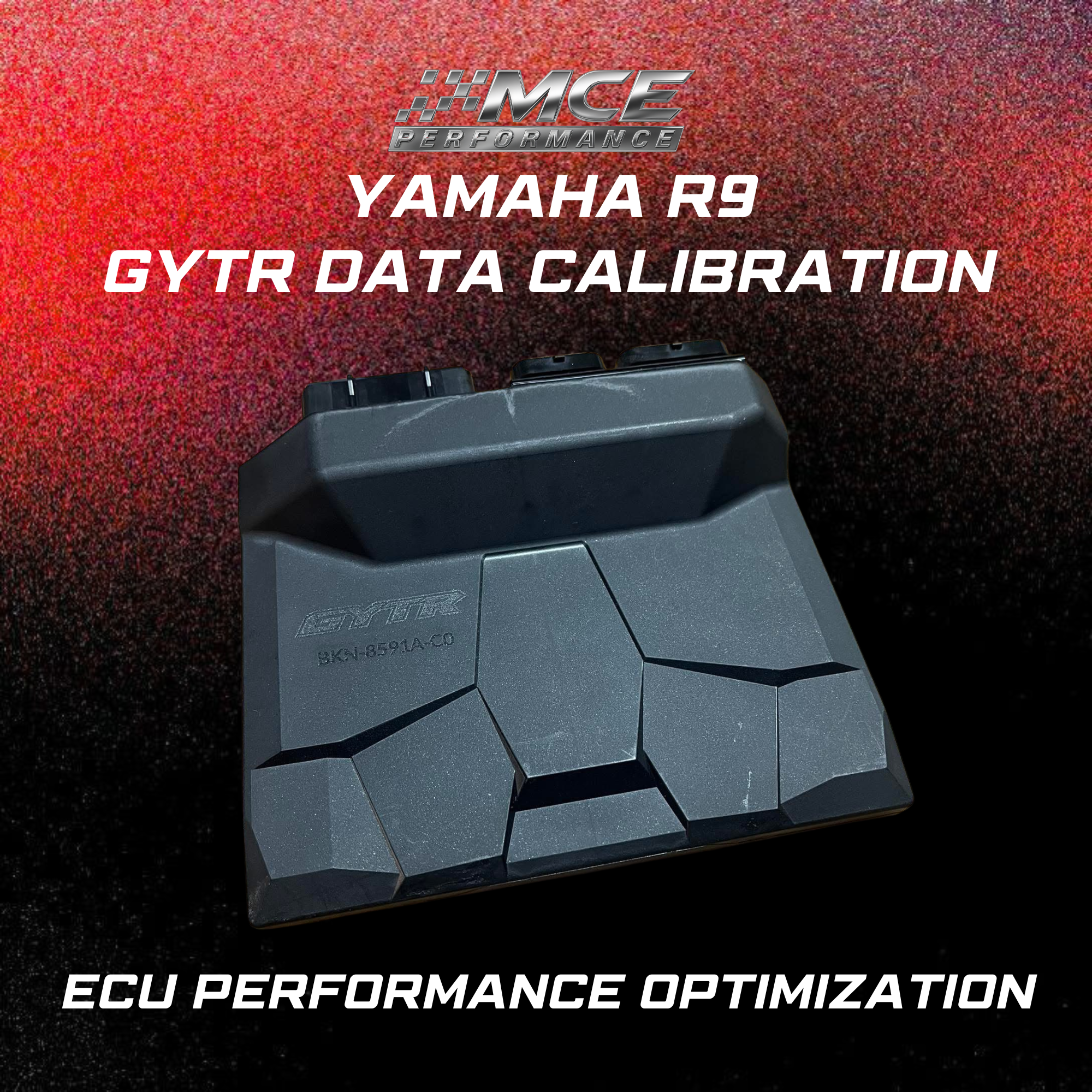 ECU for Yamaha R9 reprogrammed with GYTR data calibration enabling improved throttle response optimized fueling and race-level engine performance using OEM control unit by MCE Performance