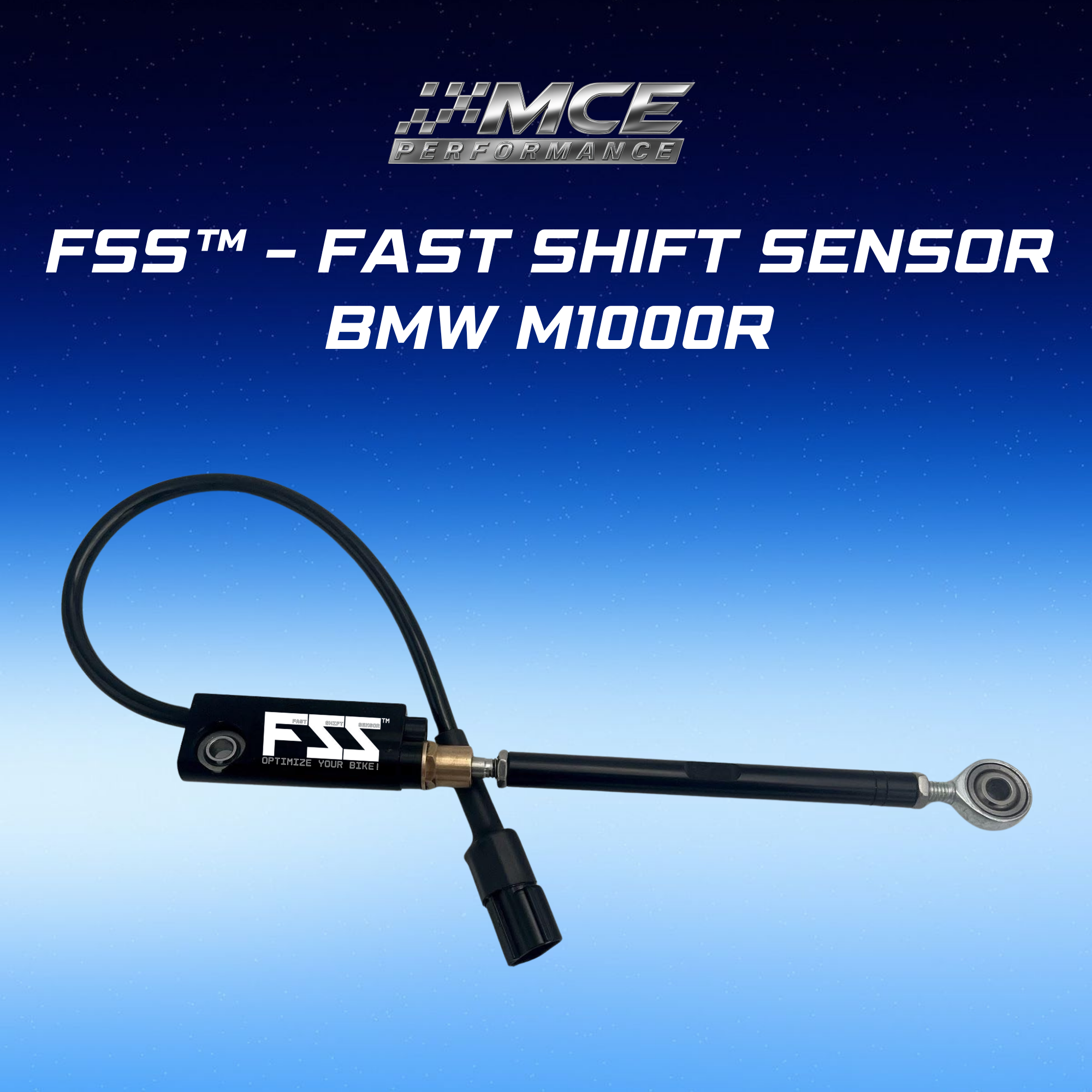 Quickshifter sensor with blipper function and Lohmann technology for BMW M 1000 R enabling ultra-fast clutchless upshifts and downshifts with precise gear detection and race-proven performance by MCE Performance 