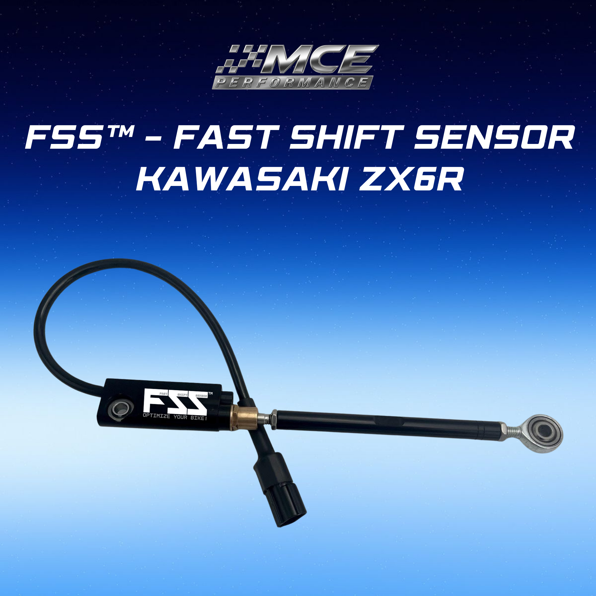 Quickshifter sensor with blipper function and Lohmann technology for Kawasaki ZX6R enabling ultra-fast clutchless upshifts and downshifts with precise gear detection and race-proven performance by MCE Performance 
