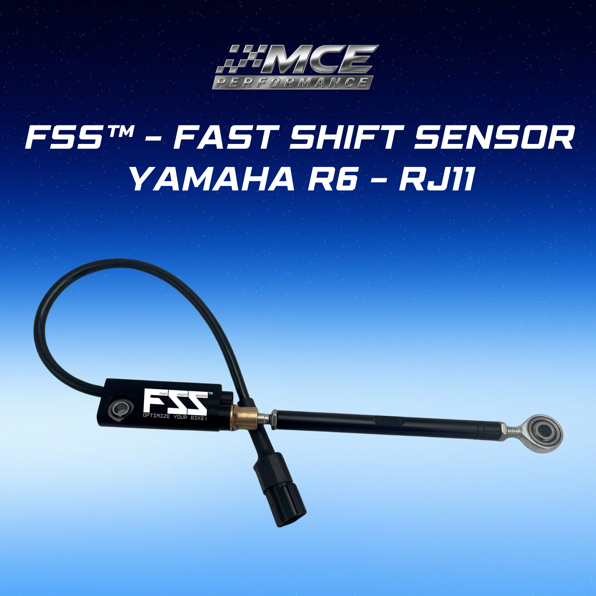 Quickshifter sensor with blipper function and Lohmann technology for Yamaha R6 RJ11 enabling ultra-fast clutchless upshifts and downshifts with precise gear detection and race-proven performance by MCE Performance