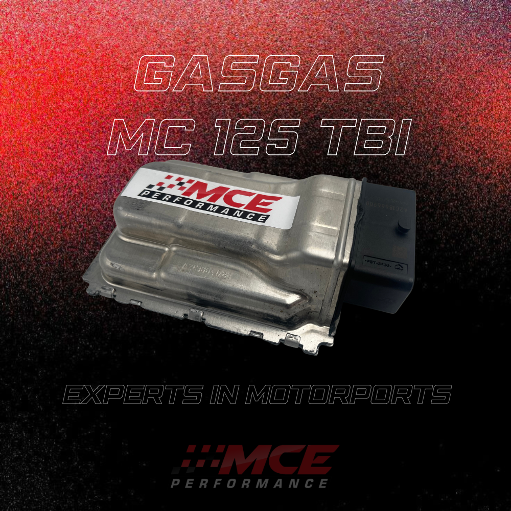 GasGas MC 125 TBI ECU tuning and dyno calibration by MCE Performance – developed and engineered in Austria
