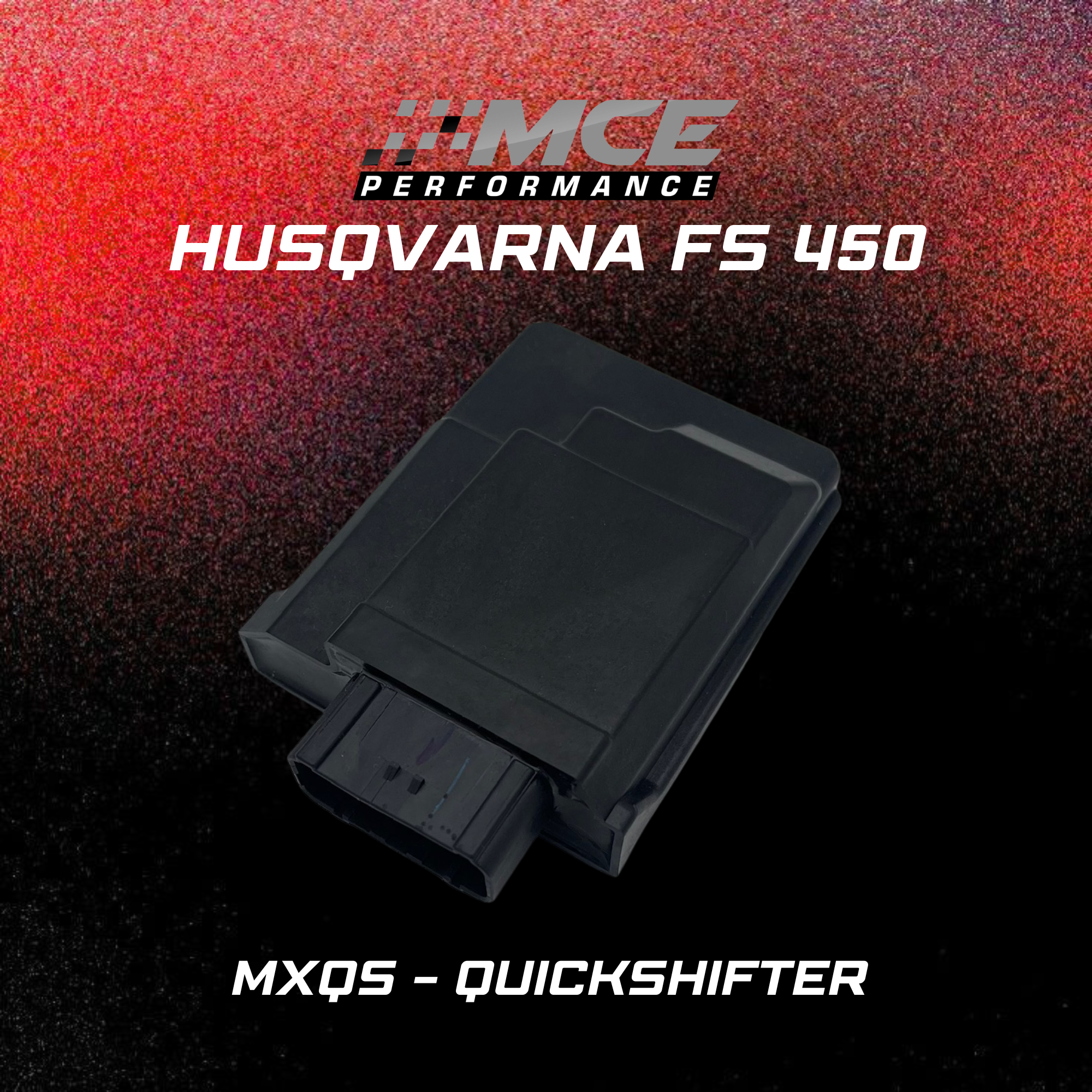 Husqvarna FS 450 with MXQS Quickshifter and ECU optimization – race-ready supermoto bike on track, optimized ECU calibration enabling fast clutchless upshifts, precise gear changes and maximum acceleration under load