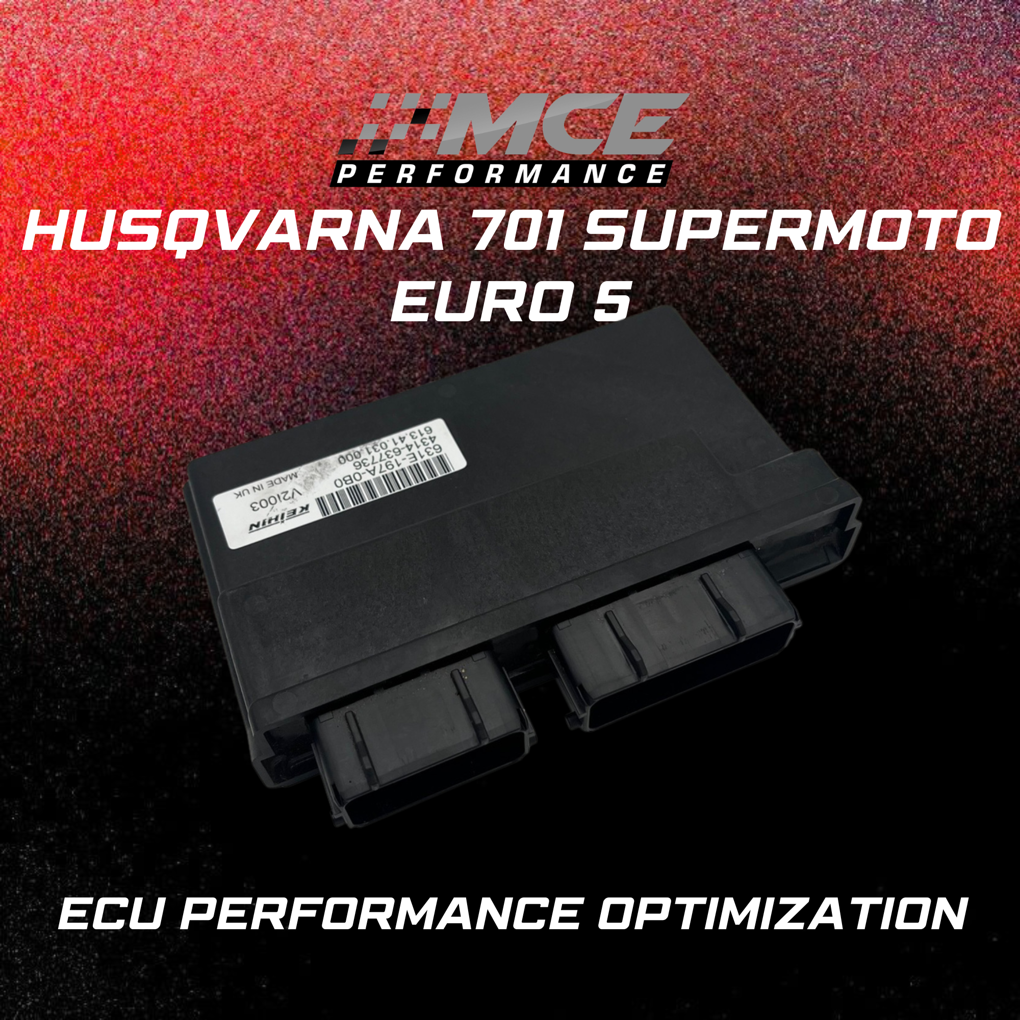 Husqvarna 701 Supermoto Euro 5 ECU Performance Optimization – MCE Performance ECU unit with custom calibration for improved throttle response, power delivery and rideability on modern Euro 5 platform