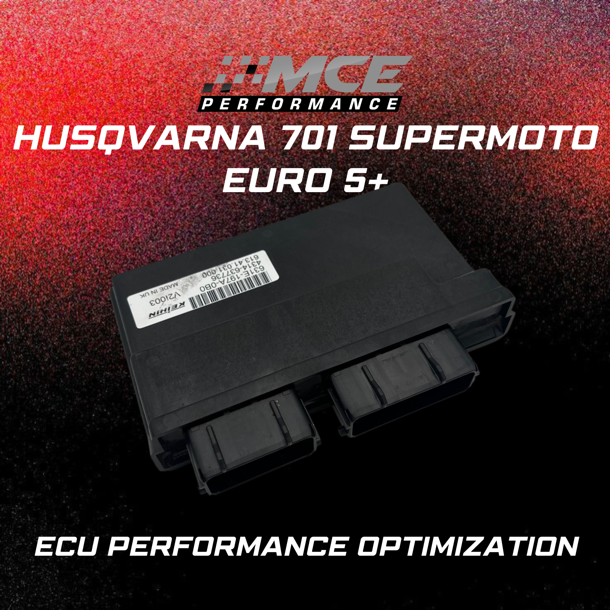 Husqvarna 701 Supermoto Euro 5+ ECU Performance Optimization – MCE Performance ECU unit with custom calibration for improved throttle response, power delivery and rideability on modern Euro 5+ platform