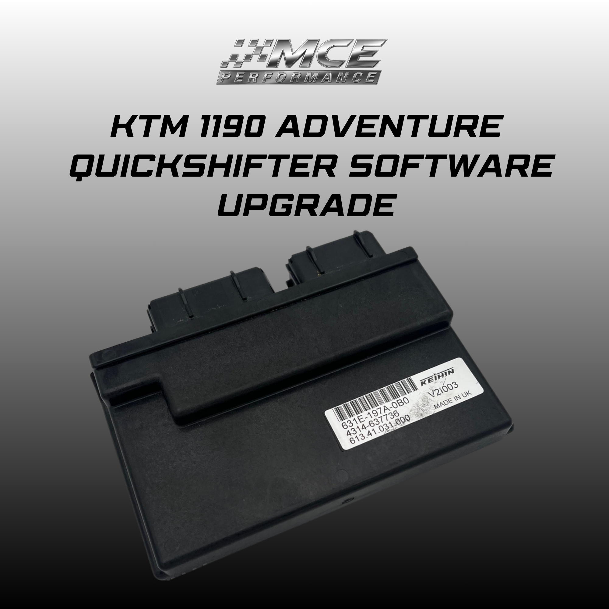 KTM 1190 Adventure quickshifter ECU software upgrade for faster clutchless gear shifts by MCE Performance