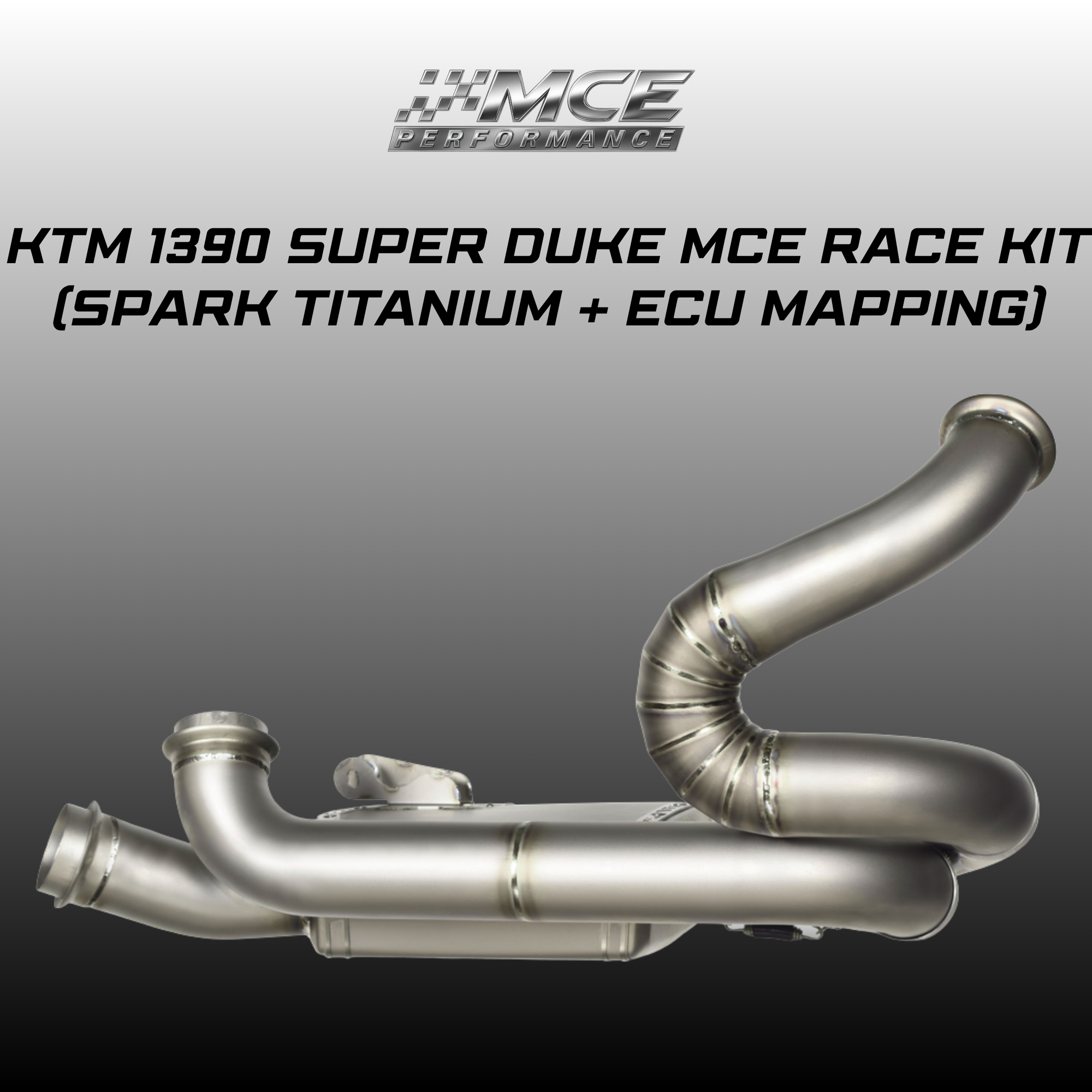 KTM 1390 Super Duke race kit with titanium exhaust Spark and custom ECU mapping by MCE Performance