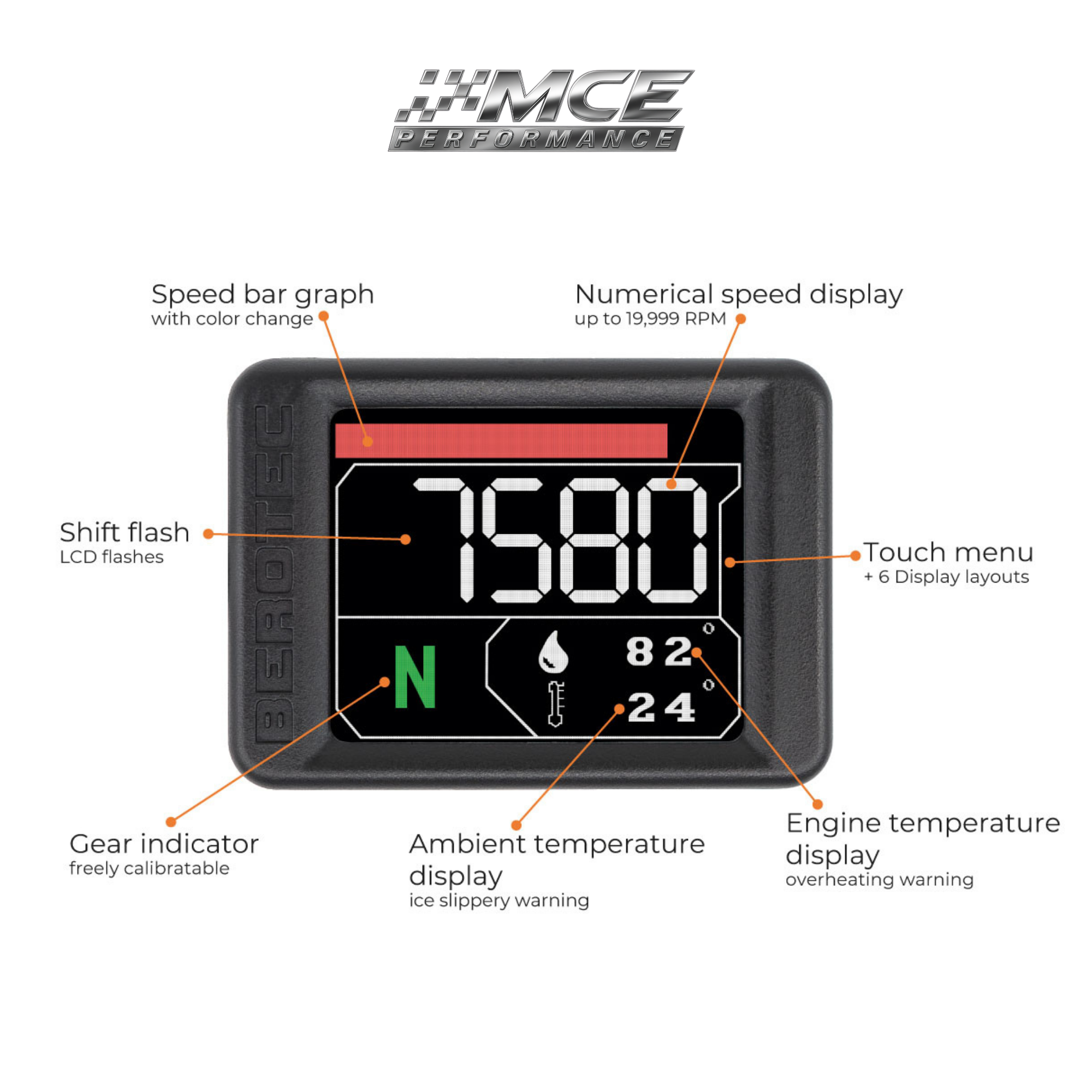 CUMPAN digital motorcycle display for KTM 690 Husqvarna 701 GasGas 700 with RPM and temperature monitoring