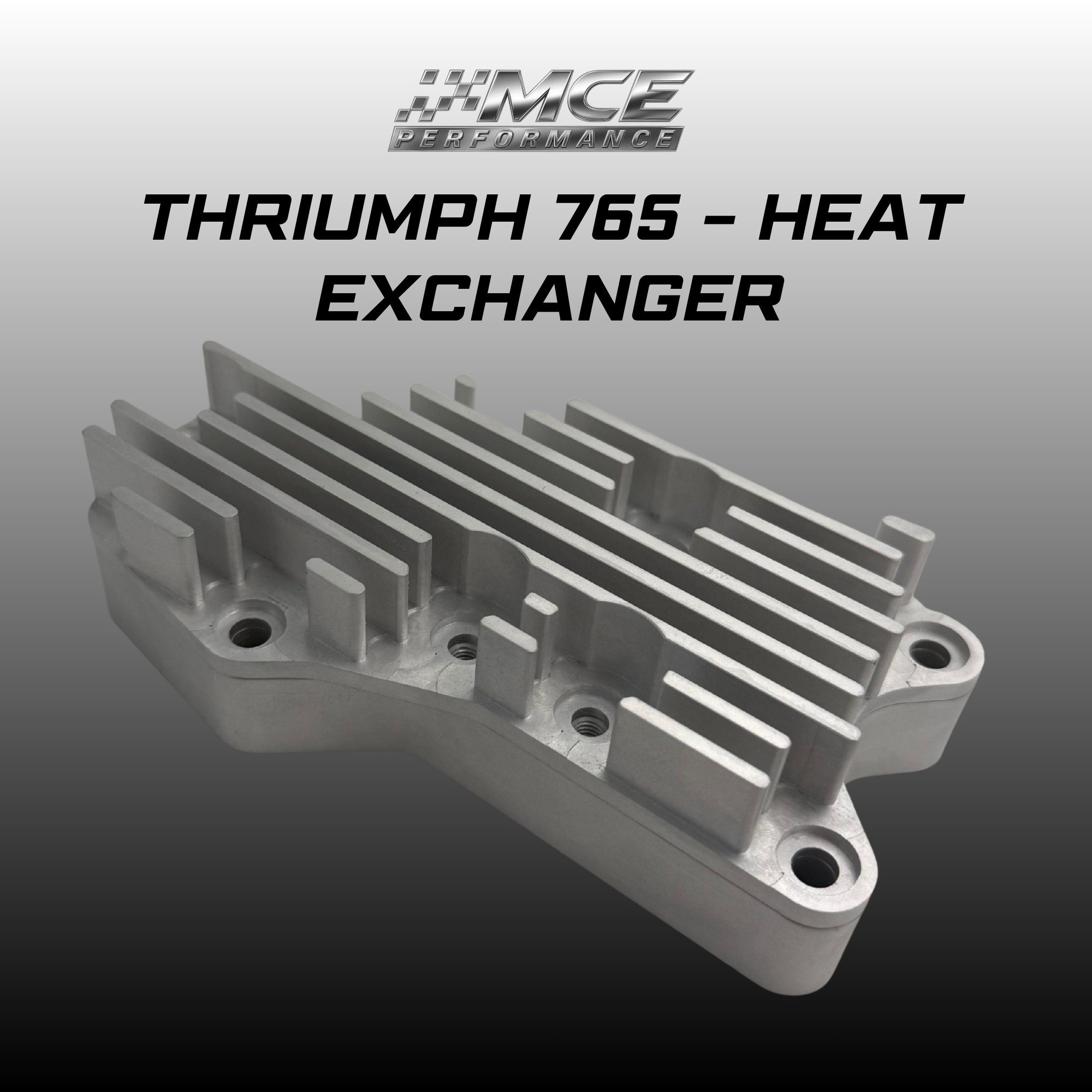 CNC machined oil cooler delete plate for Triumph 765 replacing OEM heat exchanger for improved cooling efficiency